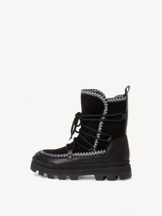 Tamaris Lederstiefelette - Schwarz Warmfutter