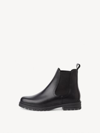 Tamaris Lederstiefelette - Schwarz Warmfutter Tamaris Lederstiefelette - Schwarz Warmfutter
