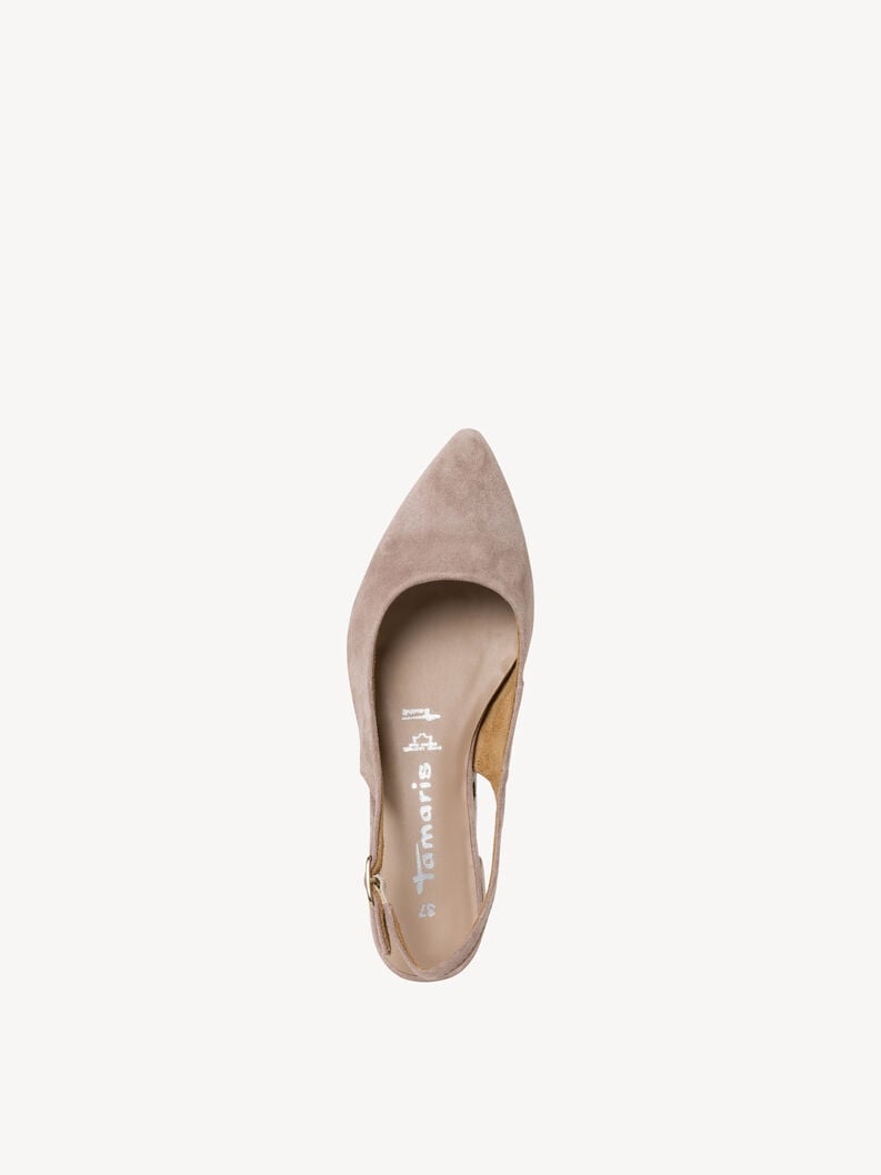 Tamaris Lederslingpumps - Beige