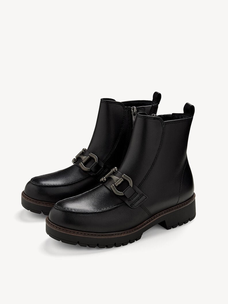 Tamaris Lederstiefelette - Schwarz