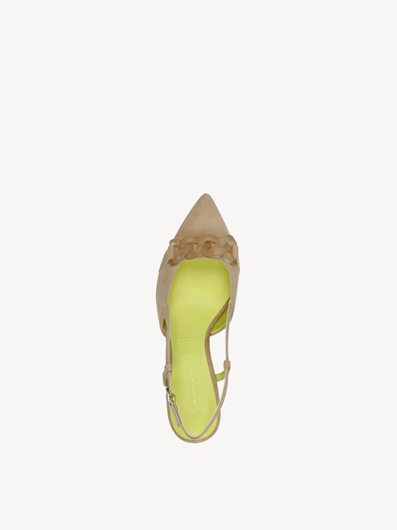Tamaris Lederslingpumps - Beige