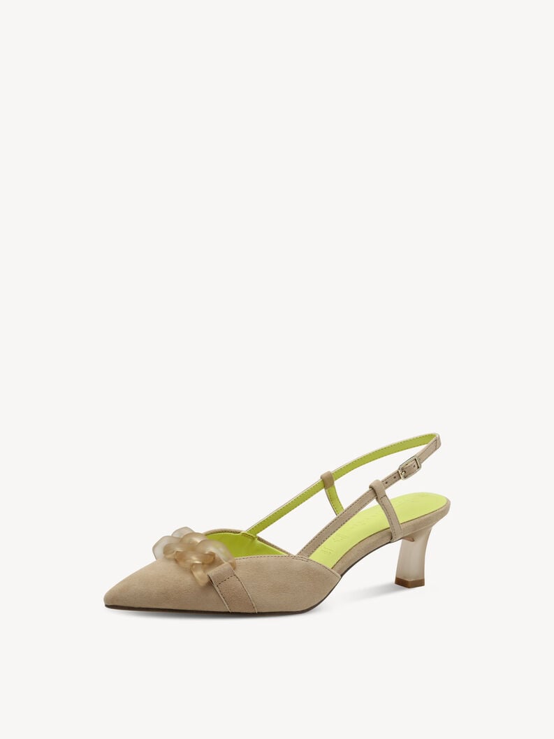 Tamaris Lederslingpumps - Beige