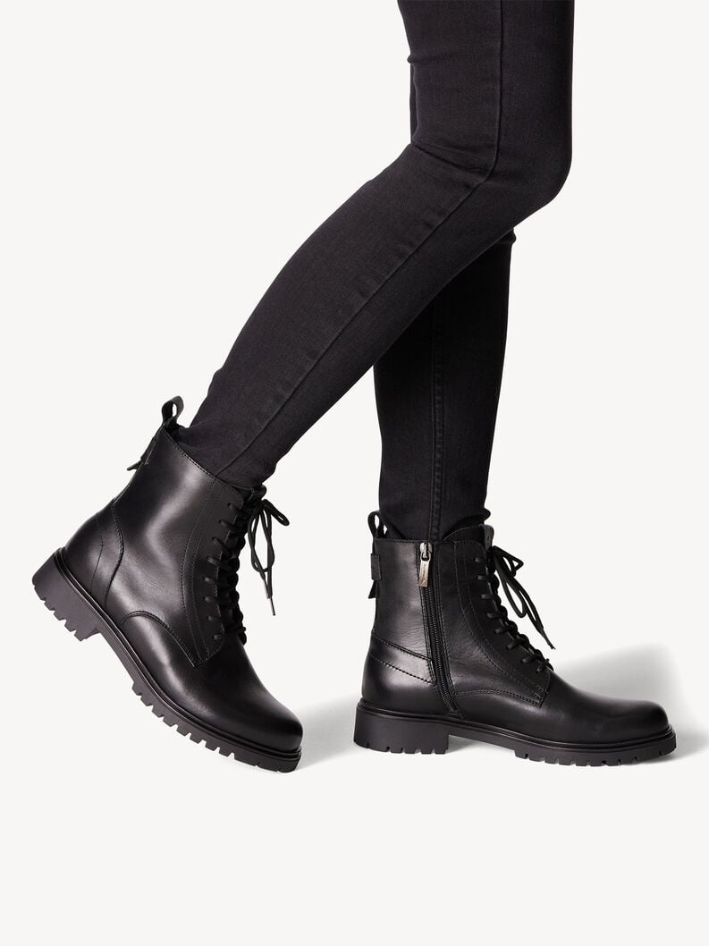 Tamaris Lederstiefelette - Schwarz