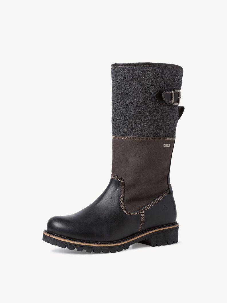 Tamaris Lederstiefel - Schwarz Warmfutter