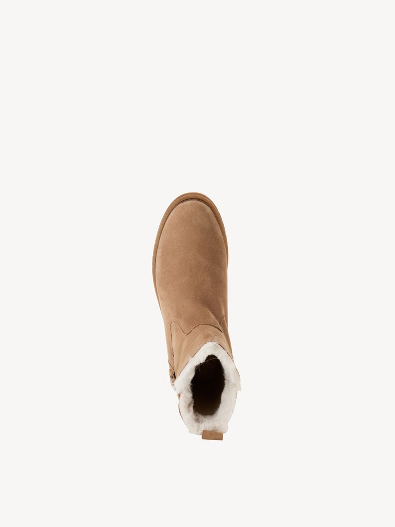 Tamaris Lederstiefelette - Beige Warmfutter