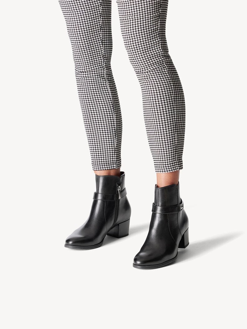 Tamaris Lederstiefelette - Schwarz