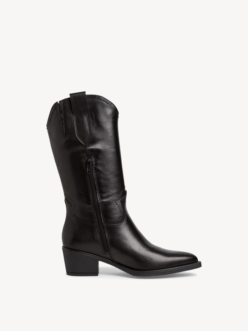 Tamaris Lederstiefelette - Schwarz