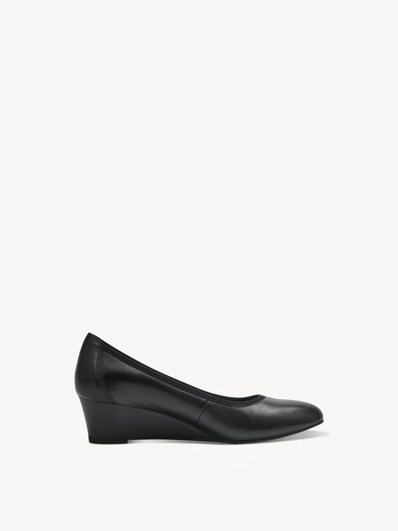Tamaris Lederkeilpumps - Schwarz