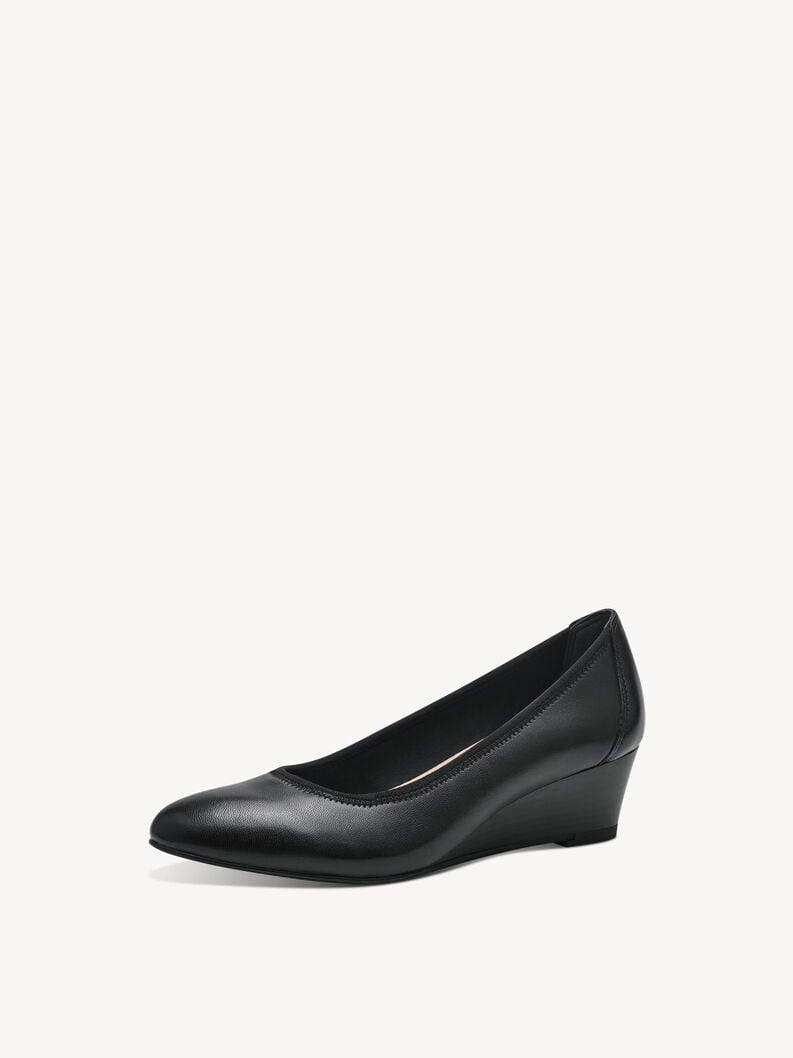 Tamaris Lederkeilpumps - Schwarz