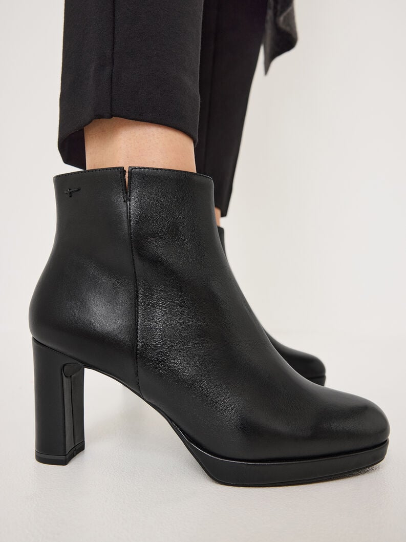 Tamaris Lederstiefelette - Schwarz