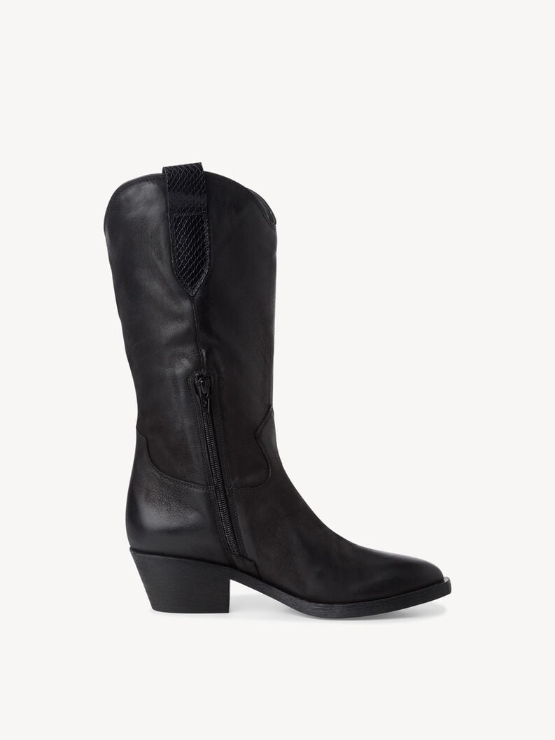 Tamaris Lederstiefel - Schwarz