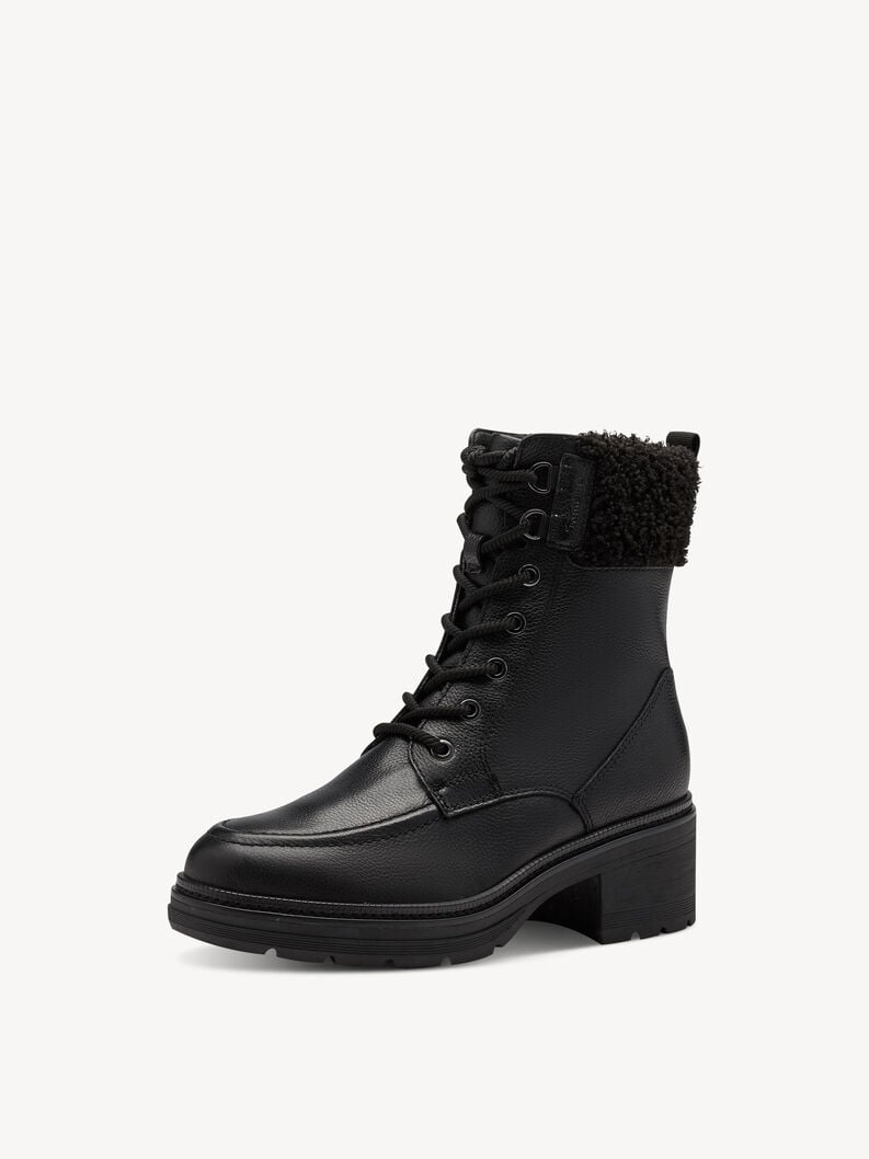 Tamaris Lederstiefelette - Schwarz Warmfutter