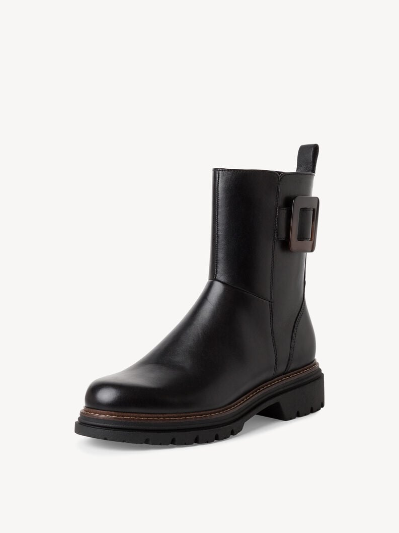 Tamaris Lederstiefelette - Schwarz