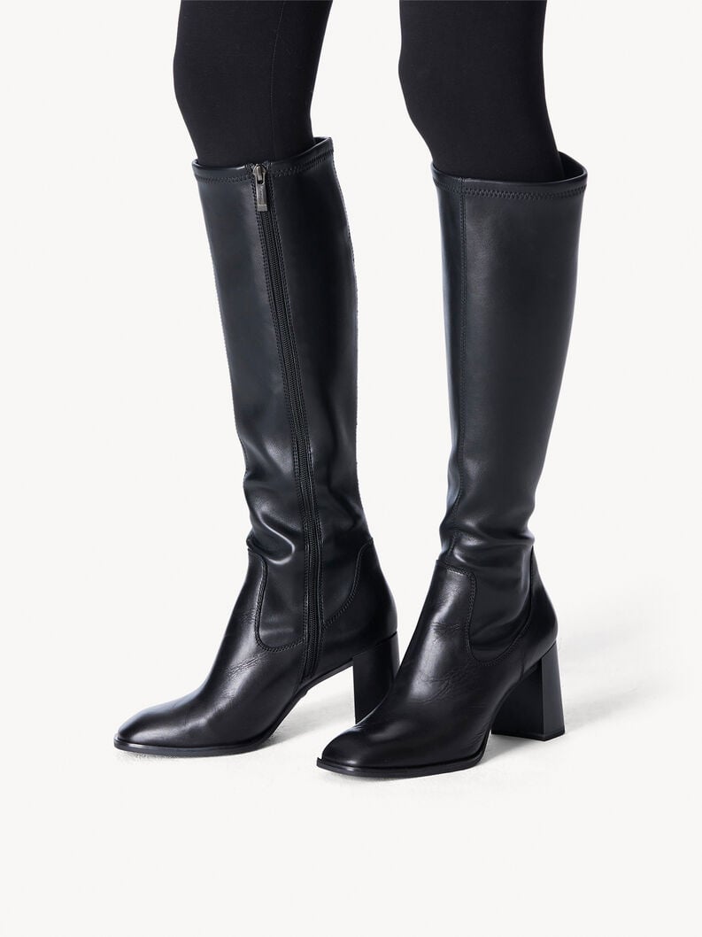Tamaris Lederstiefel - Schwarz