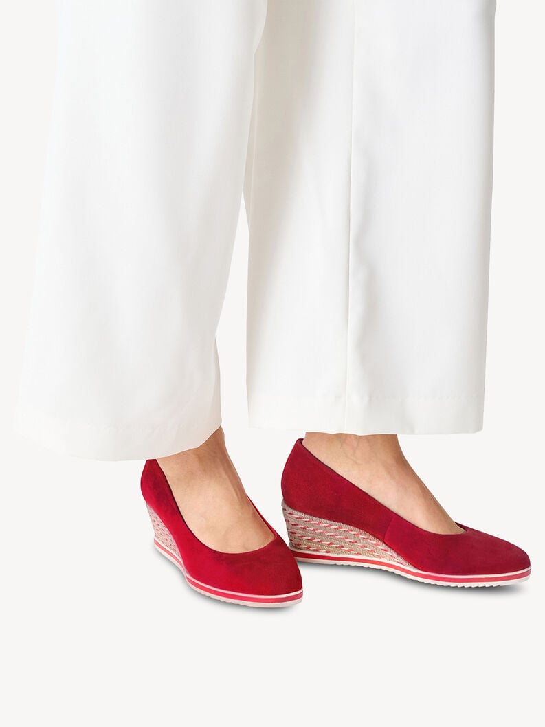 Tamaris Lederkeilpumps - Rot