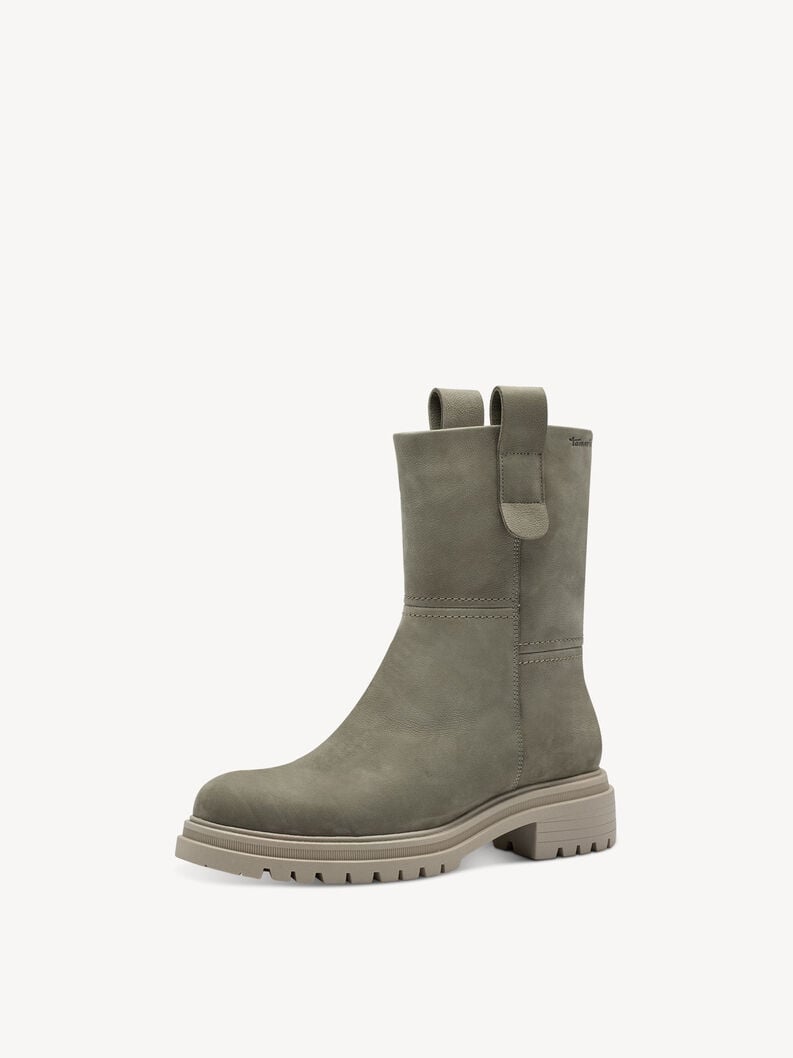 Tamaris Lederstiefelette - Grün Warmfutter