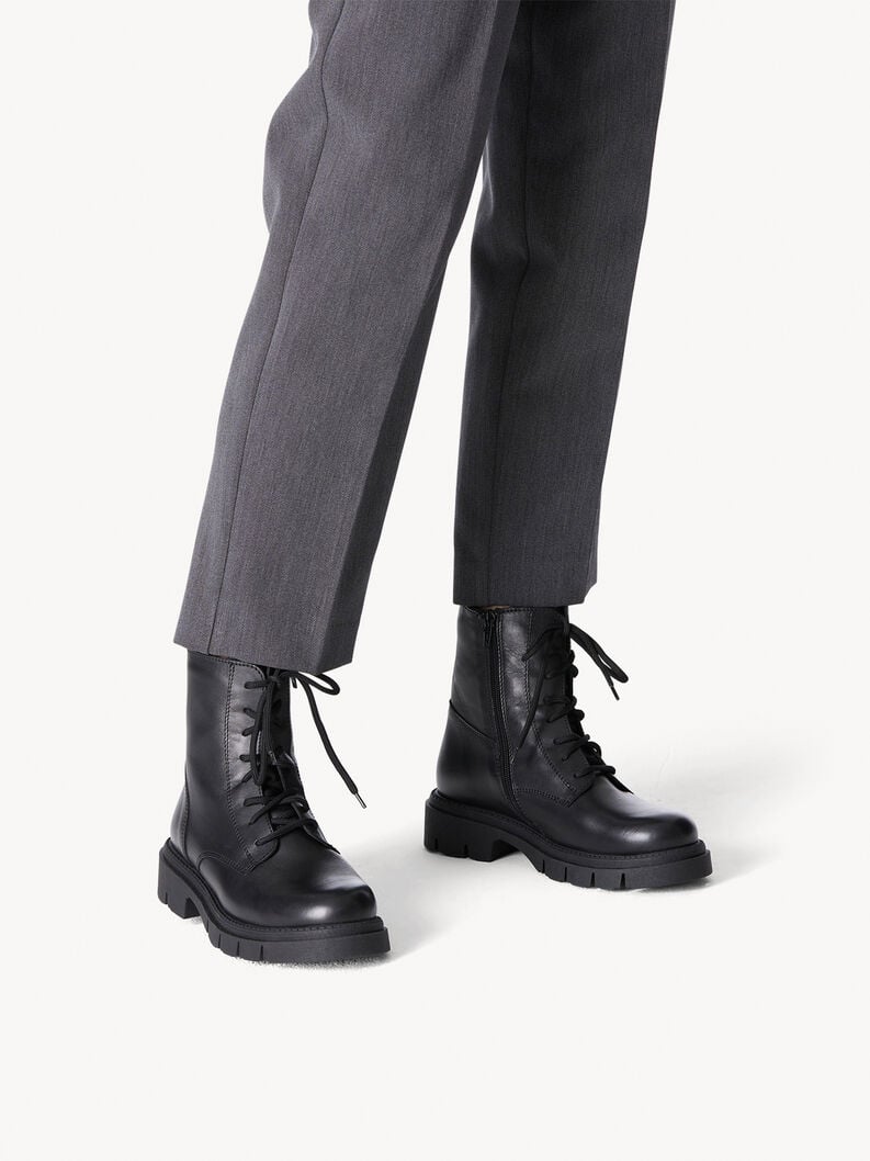 Tamaris Lederstiefelette - Schwarz