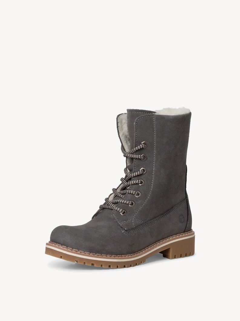Tamaris Lederstiefelette - Grau Warmfutter