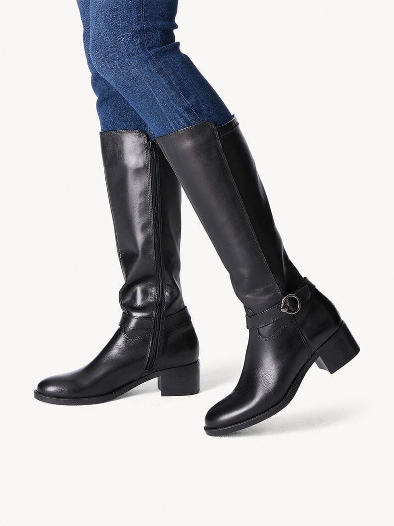 Tamaris Lederstiefel - Schwarz